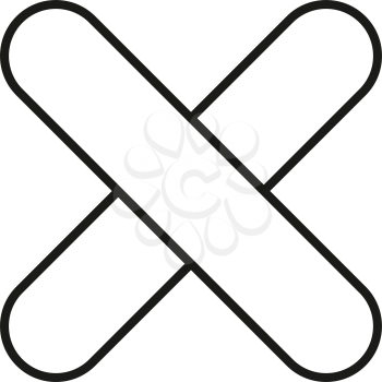 Simple thin line cross sign icon vector