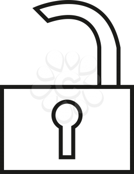 Simple thin padlock sign icon vector