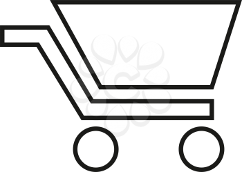 Simple thin line trolley icon vector
