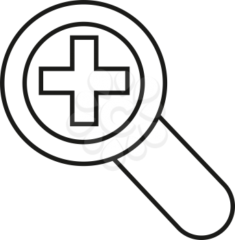 Simple thin line magnifying glass icon vector