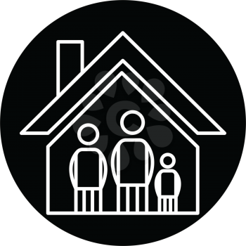 Simple flat black house icon vector