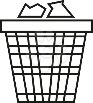 Simple thin line trash can icon vector
