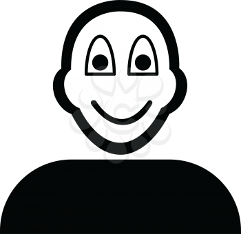 Flat black smile emoticon icon vector