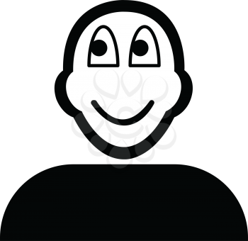 Flat black clown emoticon icon vector