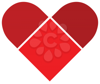 Flat color heart icon vector