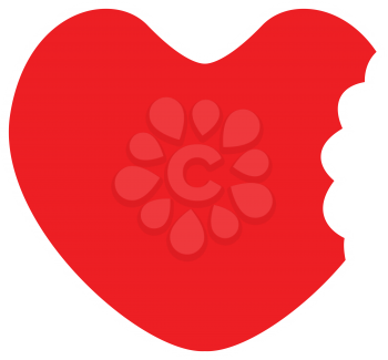 Flat color cracked heart icon vector