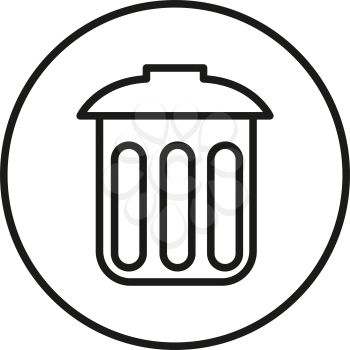 Simple thin line trash can sign icon vector