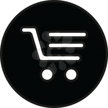 Simple flat black trolley icon vector