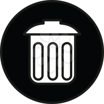 Simple flat black trash can sign icon vector