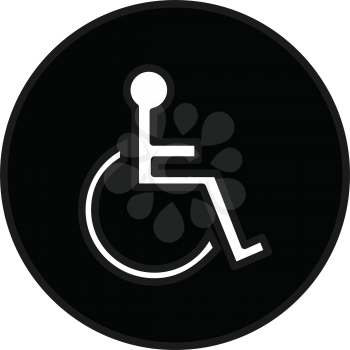 Simple flat black handicap icon vector