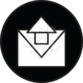 Simple flat black sent message icon vector

