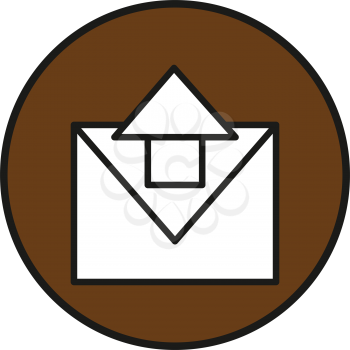 Simple flat color sent message icon vector