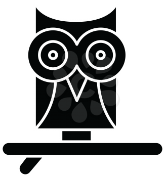Simple flat black owl icon vector