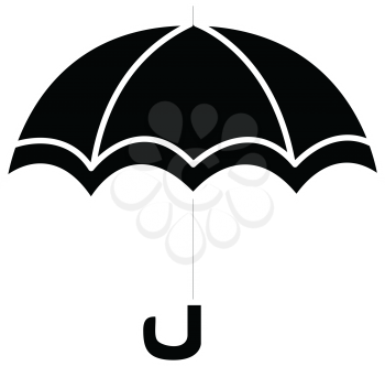 Simple flat black umbrella icon vector

