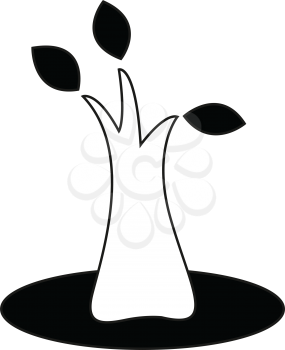 Simple flat black tree icon vector