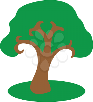 Simple flat color  tree icon vector