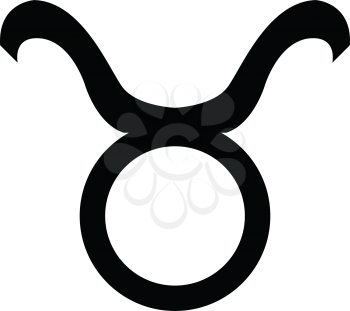 Simple flat black taurus sign icon vector