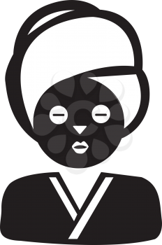 Simple flat black face mask icon vector