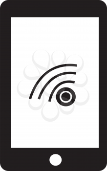 Simple flat black phone icon vector