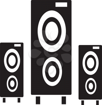 Simple flat black sound speaker icon vector