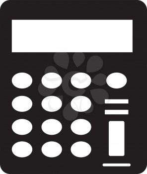 Simple flat black calculator icon vector