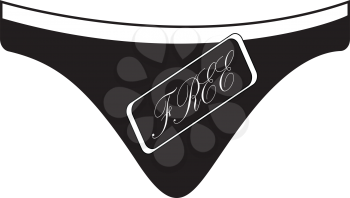 Simple flat black free underwear sign icon vector