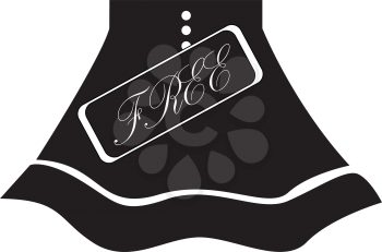 Simple flat black free skirt sign icon vector