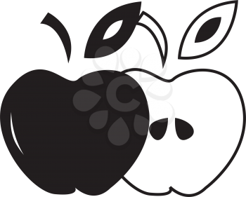 Simple flat black apple icon vector