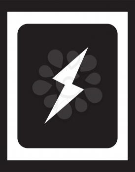 Simple flat black battery sign icon vector