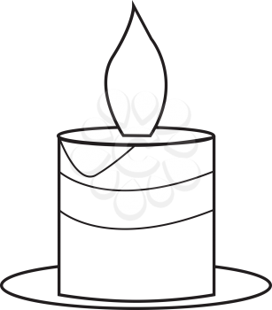 Simple thin line candle icon vector
