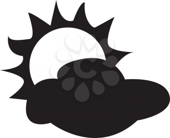 Simple flat black sunshine icon vector