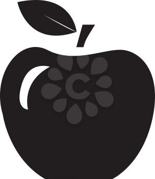Simple flat black apple icon vector