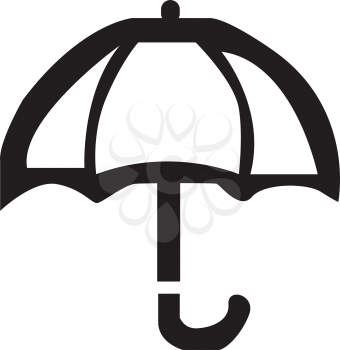 Simple flat black umbrella icon vector