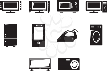 collection of home appliances icon vector