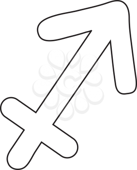 Simple thin line sagitarius sign icon vector