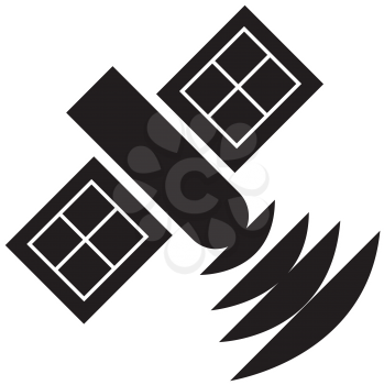Simple flat black satellite icon vector
