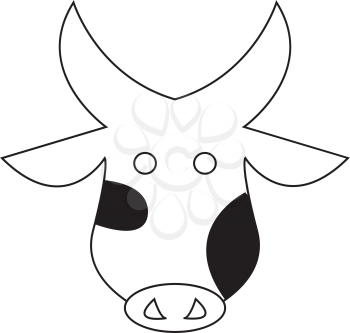 Simple thin line cow icon vector