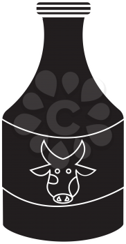 Simple flat black milk icon vector