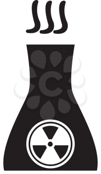 Simple flat black nuclear reactor icon vector