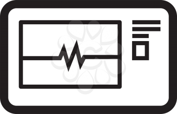 Simple thin line electrocardiogram icon vector