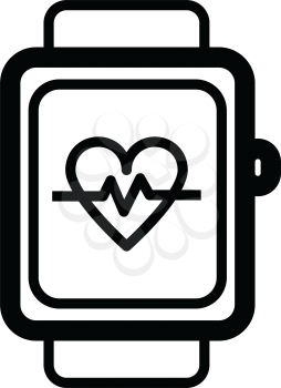 Simple thin line smart watch icon vector