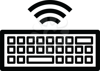 Simple thin line wireless keyboard icon vector