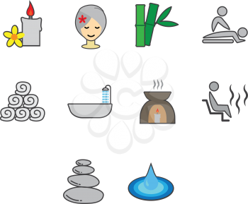 collection of spa icon vector