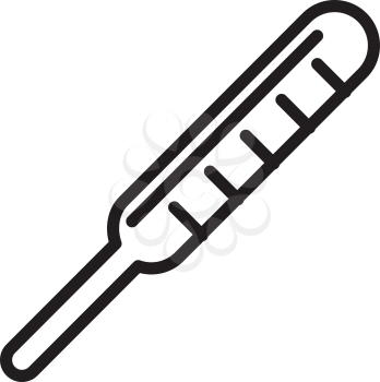 Simple thin line thermometer icon vector