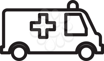 Simple thin line ambulance icon vector