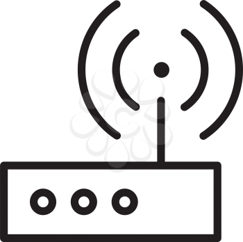 Simple thin line wifi transmitter icon vector