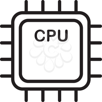 Simple thin line cpu icon vector