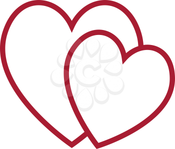 Simple flat color love heart icon vector