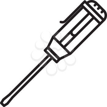 Simple thin test pen icon vector