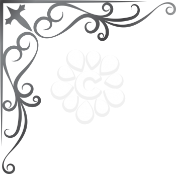 Simple flat color ornament border icon vector